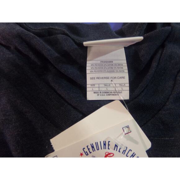 MLB Brewers Womens T SHIRT Large Milwaukee Baseball Navy Short Sleeve New Logo - Picture 4 of 4